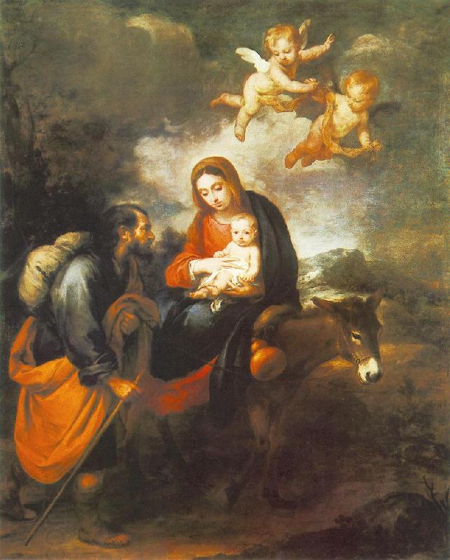 MURILLO, Bartolome Esteban Flight into Egypt sg